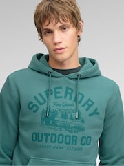 Superdry Green Outdoor Icon Hoodie - Image 4 of 6