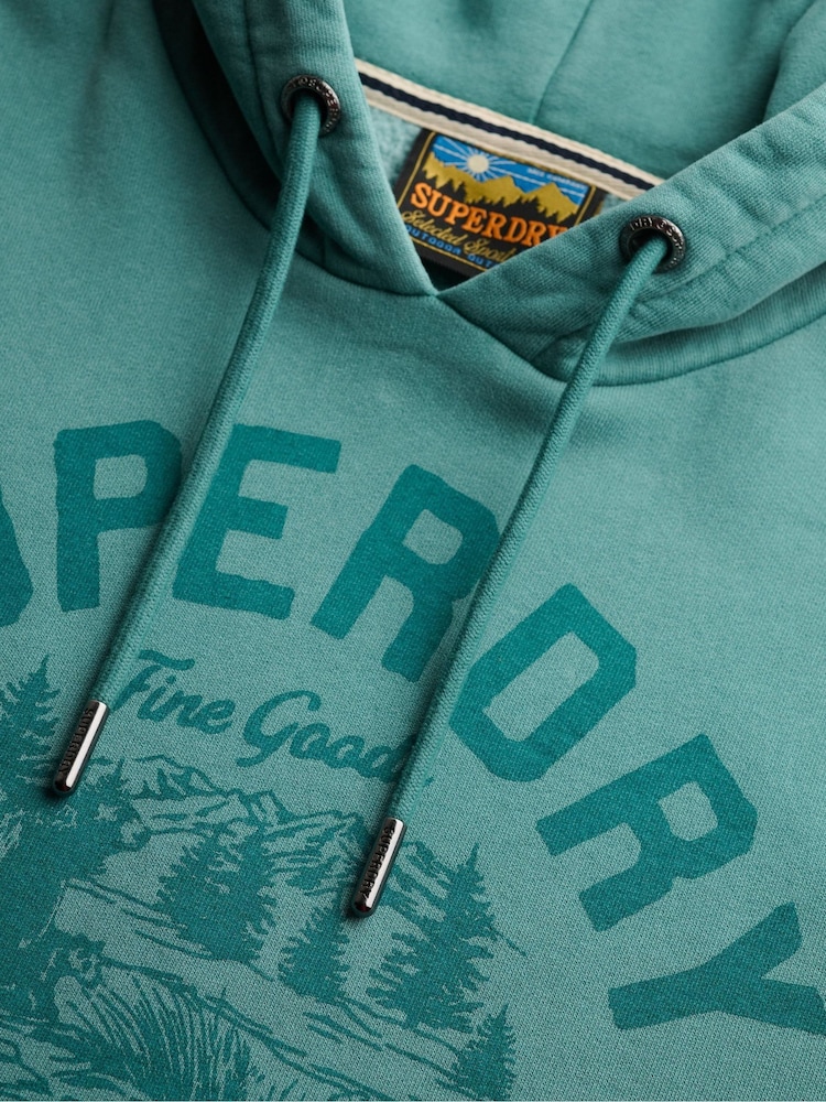 Superdry Green Outdoor Icon Hoodie - Image 6 of 6