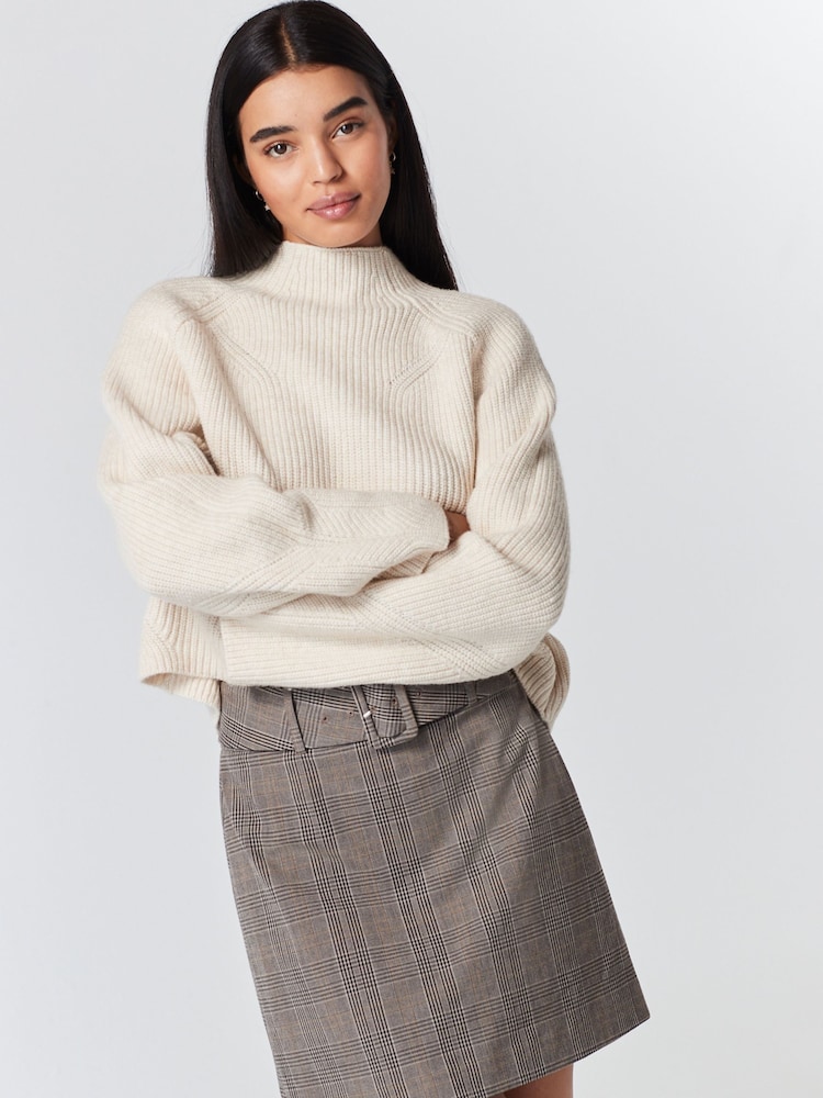 Grey Belted Check Mini Skirt - Image 1 of 6