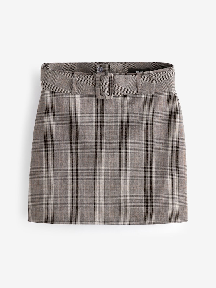 Grey Belted Check Mini Skirt - Image 2 of 6