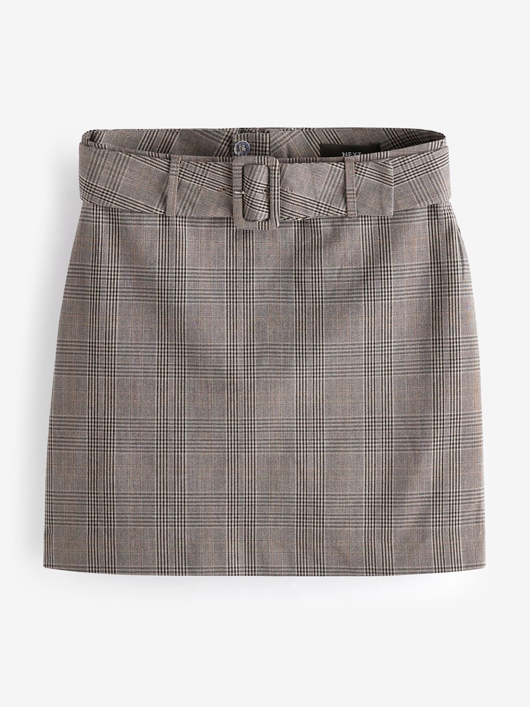 Grey Belted Check Mini Skirt - Image 5 of 6