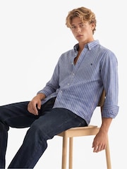 Albastru - Cămașă cu mânecă lungă Superdry Preppy Oxford - Imaginea 3 din 7