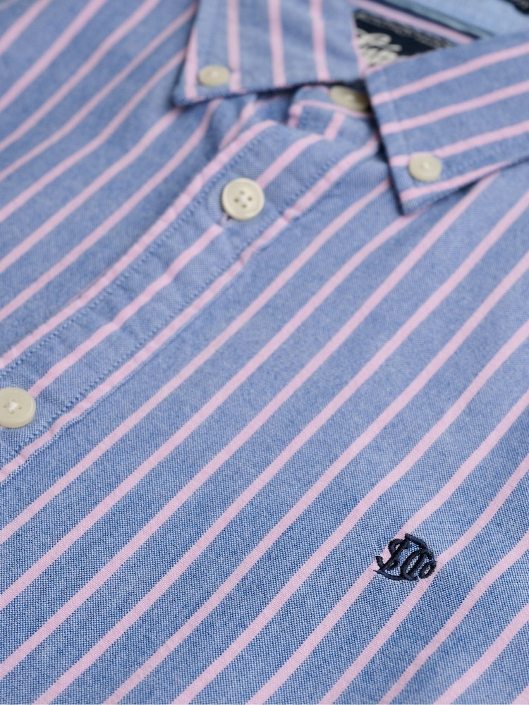 Albastru - Cămașă cu mânecă lungă Superdry Preppy Oxford - Imaginea 7 din 7
