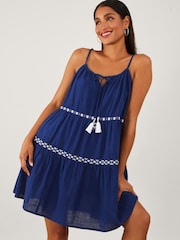 Accessorize Blue GEO Tiered Beach Dress - Image 4 of 4