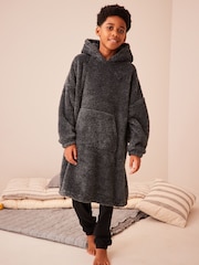 Navy Blue Aztec Print Hooded Blanket (3-16yrs) - Image 2 of 6