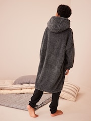 Navy Blue Aztec Print Hooded Blanket (3-16yrs) - Image 3 of 6