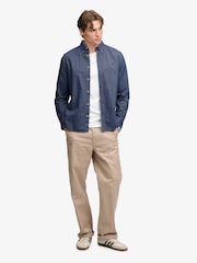 Albastru închis - Cămașă cu mânecă lungă Superdry Preppy Oxford - Imaginea 3 din 6