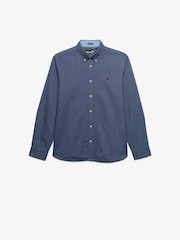 Albastru închis - Cămașă cu mânecă lungă Superdry Preppy Oxford - Imaginea 5 din 6