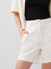 French Connection White Denim 100% Cotton Finley Shorts - Image 3 of 4