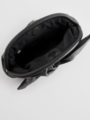 Black Leather Bow Clutch Bag - Image 8 of 9