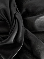 Black Leather Bow Clutch Bag - Image 9 of 9