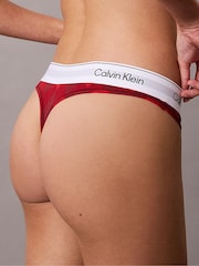 Calvin Klein Red Thong Icon Cotton Modal Knickers - Image 2 of 6