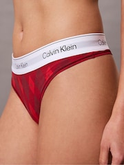 Calvin Klein Red Thong Icon Cotton Modal Knickers - Image 4 of 6
