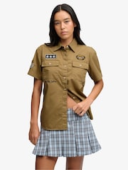 Superdry Brown Short Sleeve Scout Shirt - Image 1 of 6