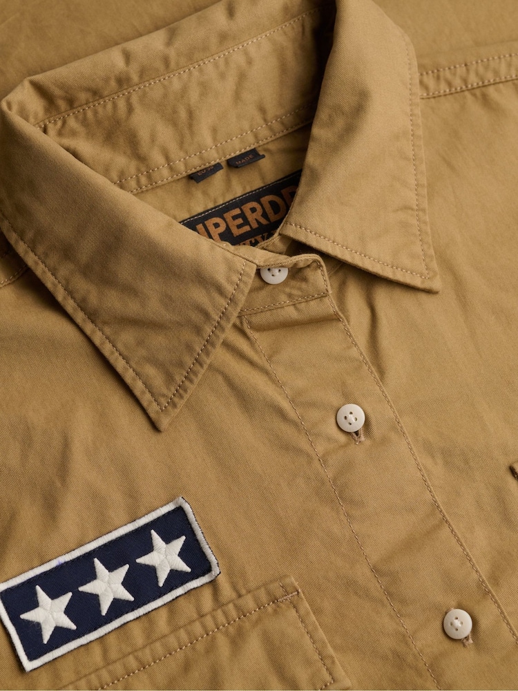 Superdry Brown Short Sleeve Scout Shirt - Image 6 of 6 Superdry Brown Short Sleeve Scout Shirt - Image 6 of 6