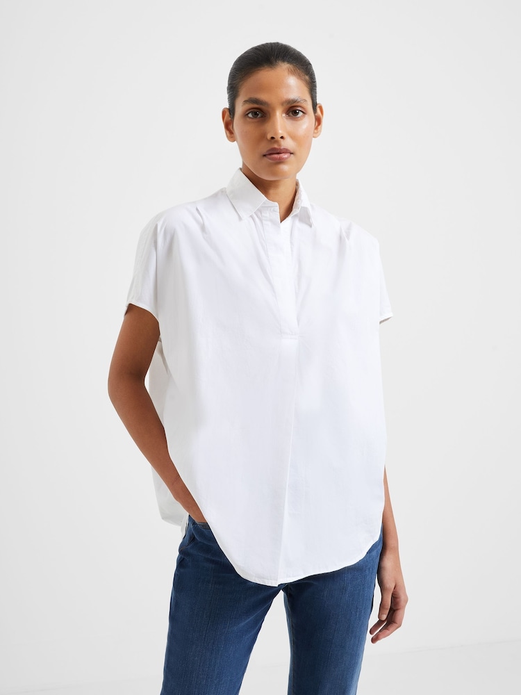 French Connection White Cele Rhodes Poplin 100% Cotton Shirt - Image 1 of 4