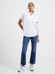 French Connection White Cele Rhodes Poplin 100% Cotton Shirt - Image 2 of 4