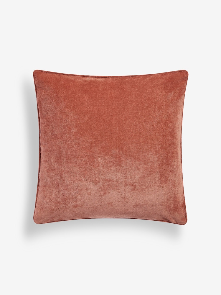 Peach Pink 45 x 45cm Soft Velour Cushion - Image 2 of 4