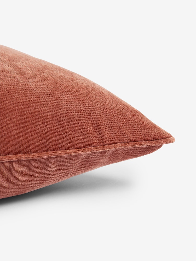 Peach Pink 45 x 45cm Soft Velour Cushion - Image 4 of 4