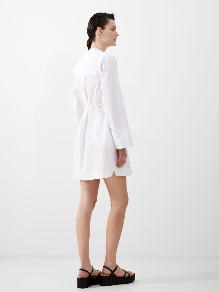 French Connection White 100% Cotton Alissa Wide Sleeve Shirt Dress - Image 2 of 4