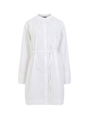 French Connection White 100% Cotton Alissa Wide Sleeve Shirt Dress - Image 4 of 4