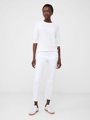 French Connection White 100% Cotton Short Sleeve Lily Mozart Jumper - Image 1 of 4