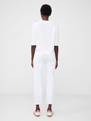 French Connection White 100% Cotton Short Sleeve Lily Mozart Jumper - Image 2 of 4