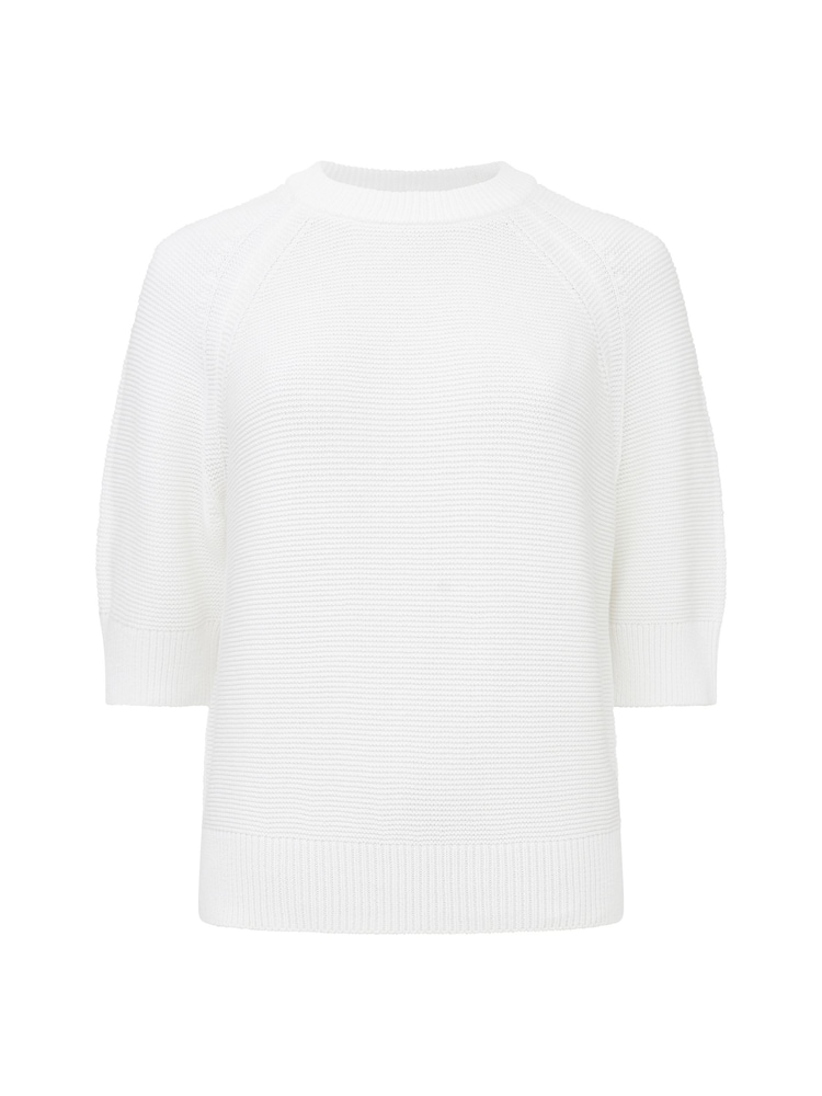 French Connection White 100% Cotton Short Sleeve Lily Mozart Jumper - Image 4 of 4