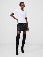 أبيض - French Connection Cotton Rallie Crew T-Shirt - صورة 1 من 4