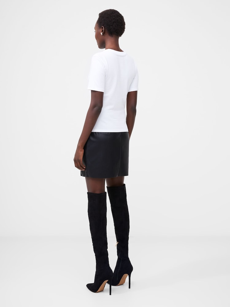 أبيض - French Connection Cotton Rallie Crew T-Shirt - صورة 2 من 4