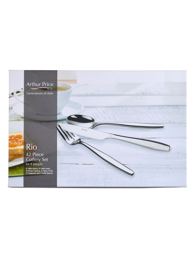 Arthur Price Stainless Steel Rio 42 Piece 8 Person Cutlery Set - Image 5 of 5 Arthur Price Stainless Steel Rio 42 Piece 8 Person Cutlery Set - Image 5 of 5