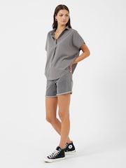 French Connection Grey Crepe Light Sleeveless Popover Shirt - Image 1 of 4