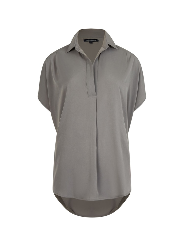 French Connection Grey Crepe Light Sleeveless Popover Shirt - Image 4 of 4