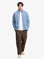 Azul claro - Camisa de manga larga Oxford preppy de Superdry - Imagen 3 de 6