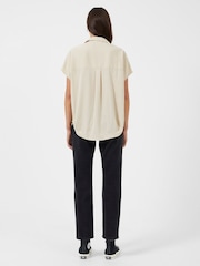 French Connection Cream Crepe Light Sleeveless Popover Shirt - Image 3 of 4