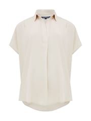 French Connection Cream Crepe Light Sleeveless Popover Shirt - Image 4 of 4