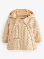 Tan Brown/Buttermilk Lightweight Baby Cosy Lined Textured Coat (0mths-2yrs) - Image 1 of 3