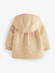 Tan Brown/Buttermilk Lightweight Baby Cosy Lined Textured Coat (0mths-2yrs) - Image 2 of 3