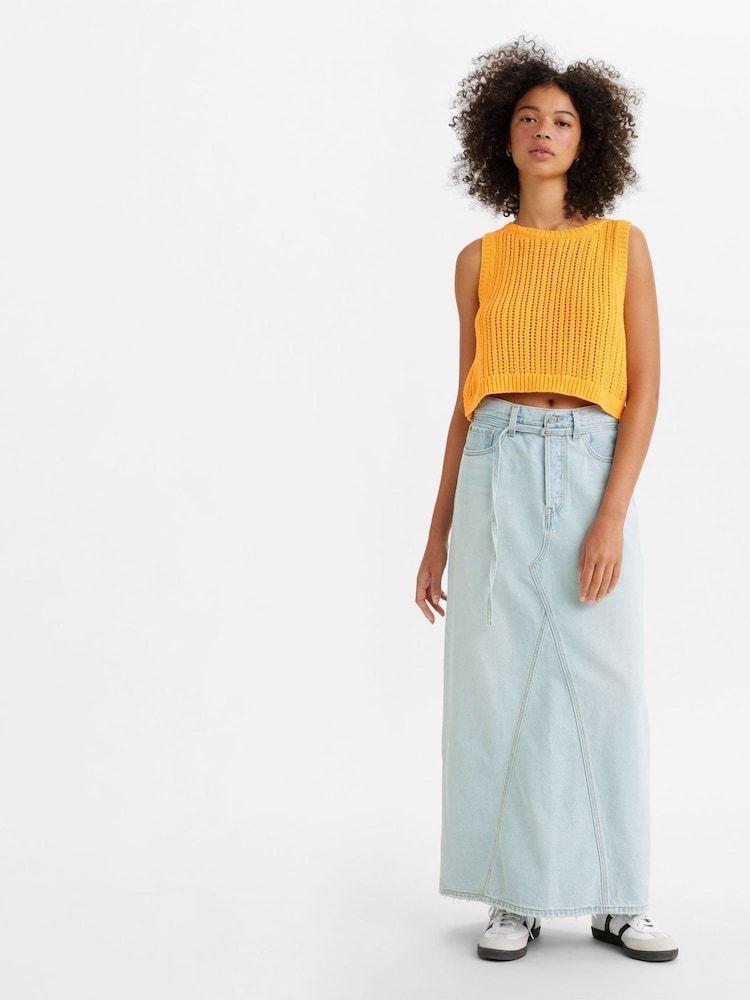 Levi's® Blue Midi Denim Skirt - Image 1 of 7 Levi's® Blue Midi Denim Skirt - Image 1 of 7