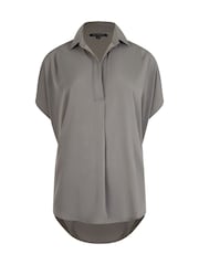 Plateado - Camisa sin mangas de tejido ligero de crepé de French Connection - Imagen 4 de 4