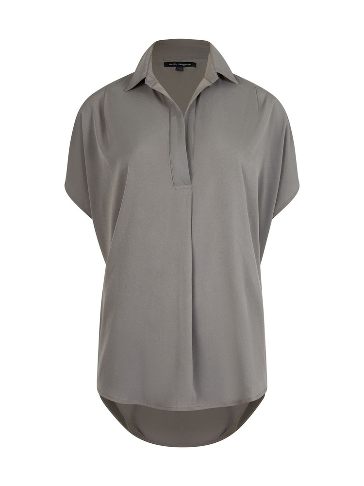 Plateado - Camisa sin mangas de tejido ligero de crepé de French Connection - Imagen 4 de 4