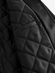 Black EDIT PU Faux Leather Collared Jacket - Image 7 of 9