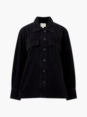 French Connection Black 100% Cotton Oversized Denver Denim Shirt - Image 4 of 4