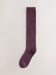 Burgundy Red - Thermal Fleece Knee High Socks 2 Pack - Larawan 3 ng 5