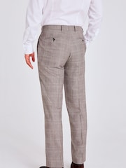 MOSS Natural Regular Fit Performance Check Trousers - Image 2 of 3