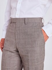 MOSS Natural Regular Fit Performance Check Trousers - Image 3 of 3