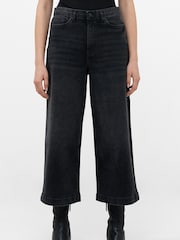 French Connection Black Stretch Wide Leg Culotte Jeans - Image 1 of 4