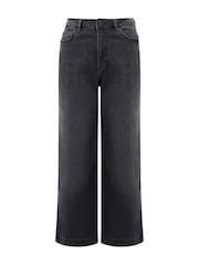 French Connection Black Stretch Wide Leg Culotte Jeans - Image 4 of 4