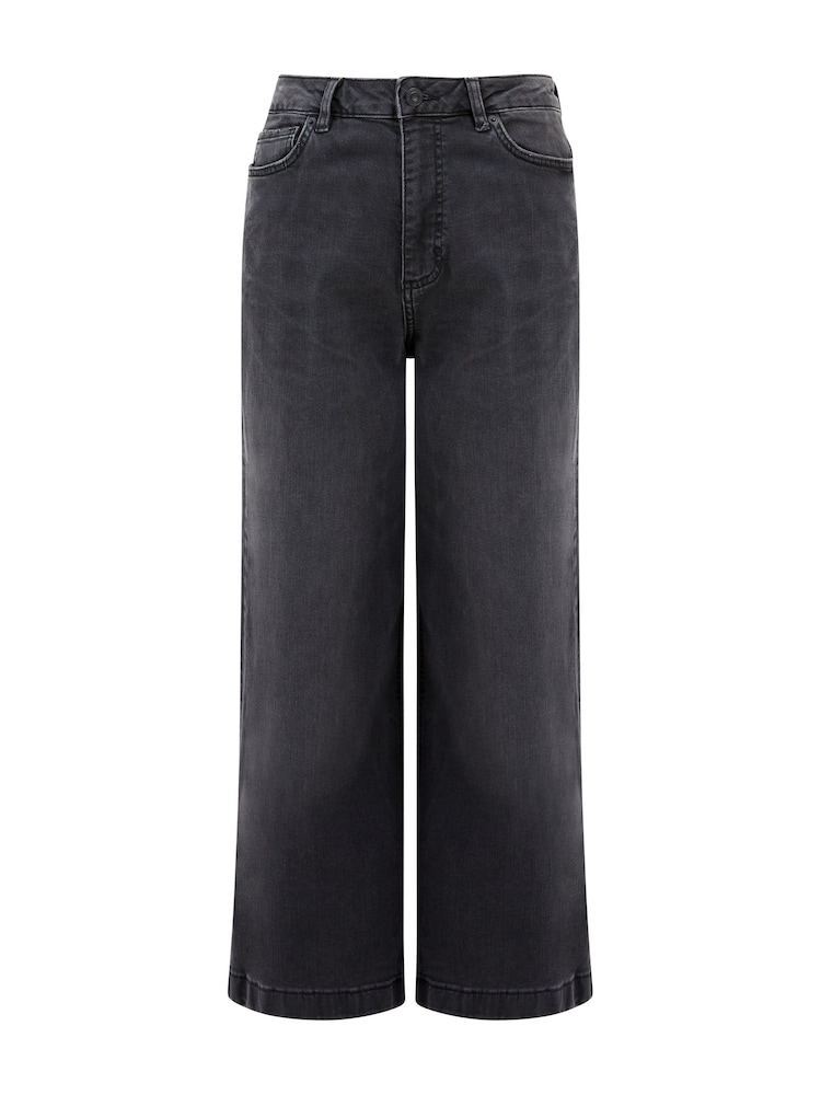 French Connection Black Stretch Wide Leg Culotte Jeans - Image 4 of 4