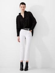 French Connection White Stretch Ankle Bootcut Jeans - Image 1 of 4